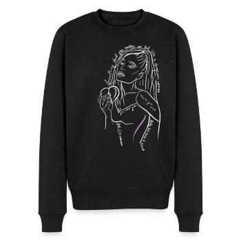 pop love text thank you - Men's Premium Organic Jumper - black - Front - Nico (187cm)