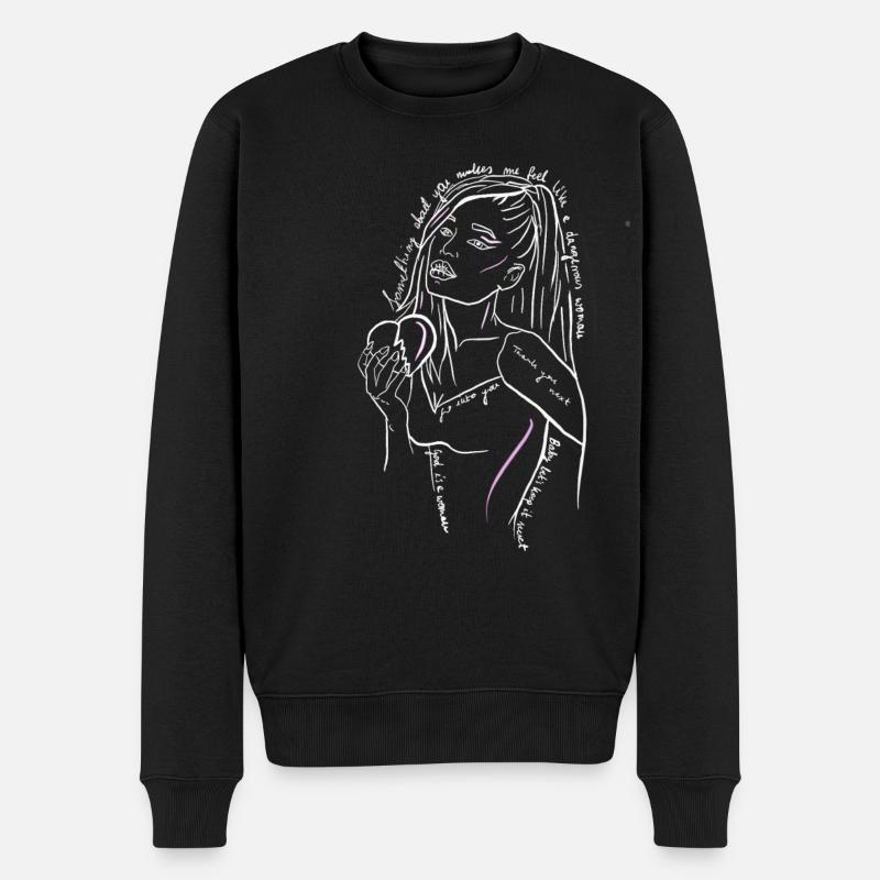 pop liebe text danke - Männer Premium Bio Pullover - Schwarz