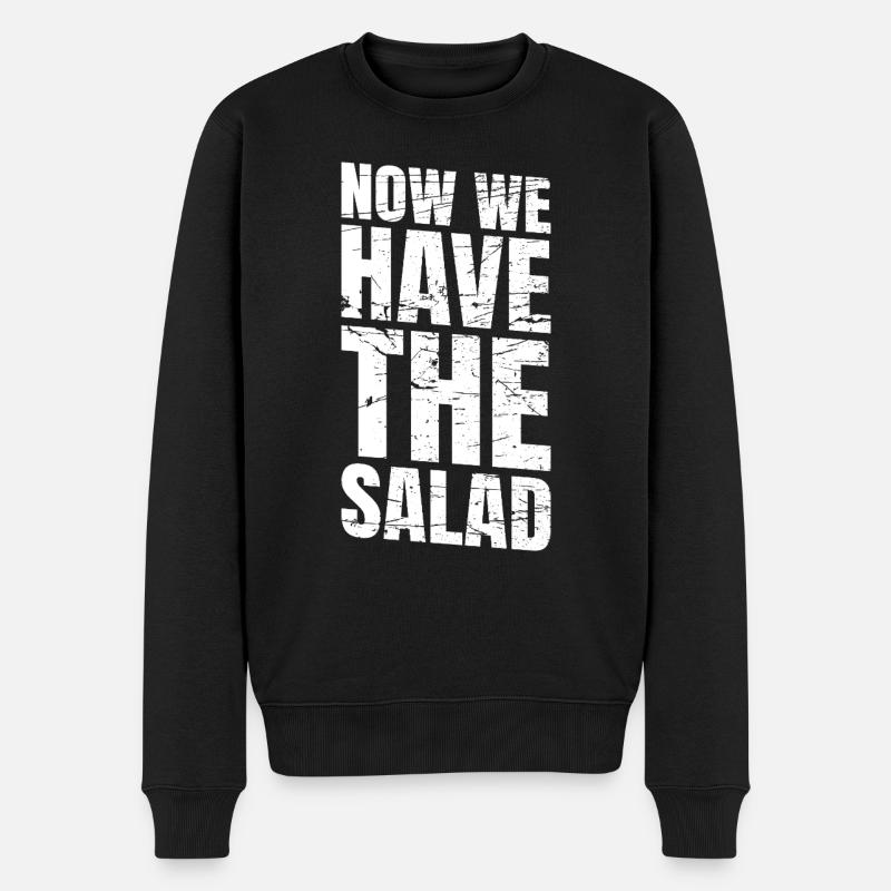 Jetzt haben wir den Salat Englisch lustig - Männer Premium Bio Pullover - Schwarz