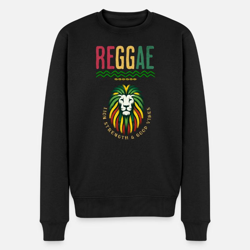 tshirt Reggae Lion - Pull Premium bio Homme - noir