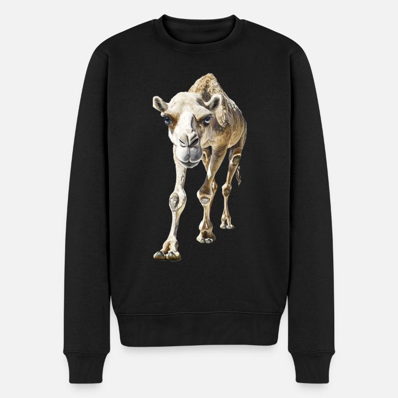 Kamel - Männer Premium Bio Pullover - Schwarz