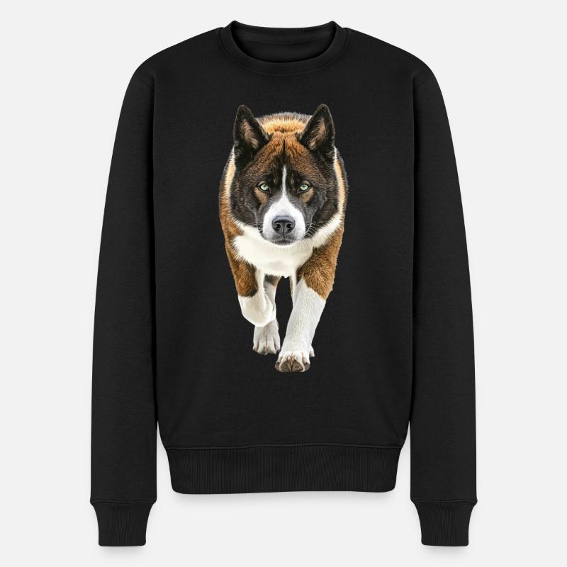 Akita - Männer Premium Bio Pullover - Schwarz