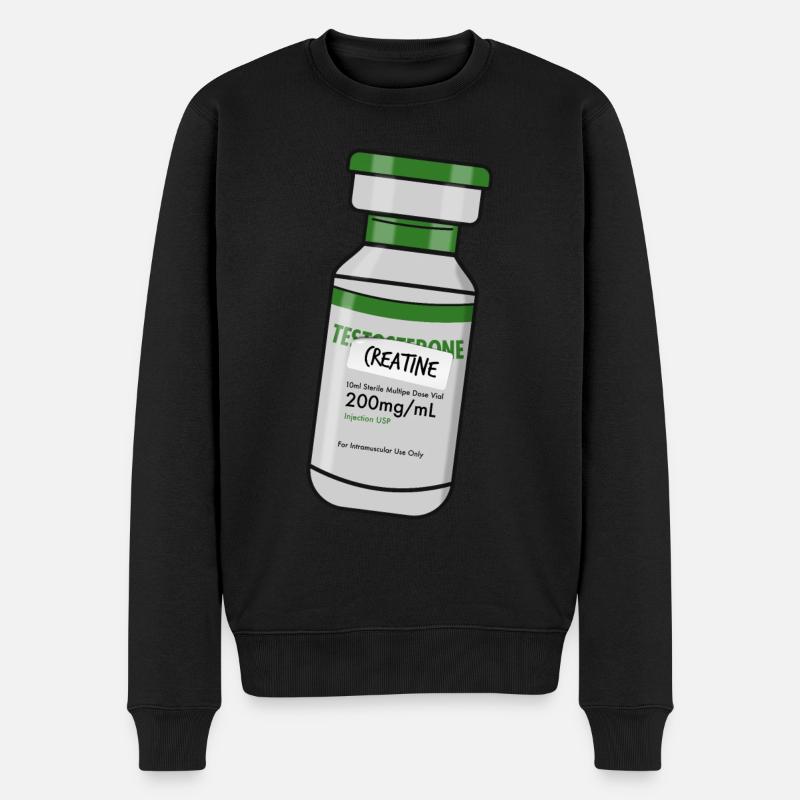 Lustiges "Creatine" - Männer Premium Bio Pullover - Schwarz