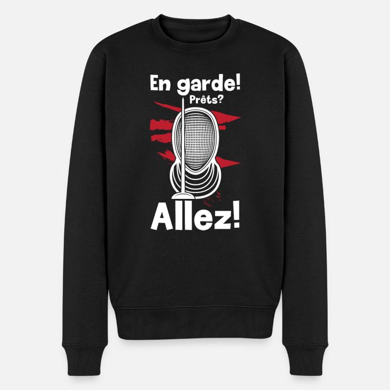 Fechten En Garde Prets? Allez! Fechter Degen Säbel - Männer Premium Bio Pullover - Schwarz