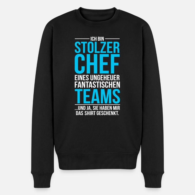 Stolzer Chef eines fantastischen Teams - Shirt - Männer Premium Bio Pullover - Schwarz