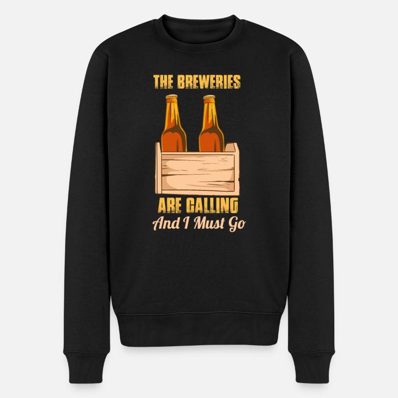 Breweries Are Calling - Männer Premium Bio Pullover - Schwarz