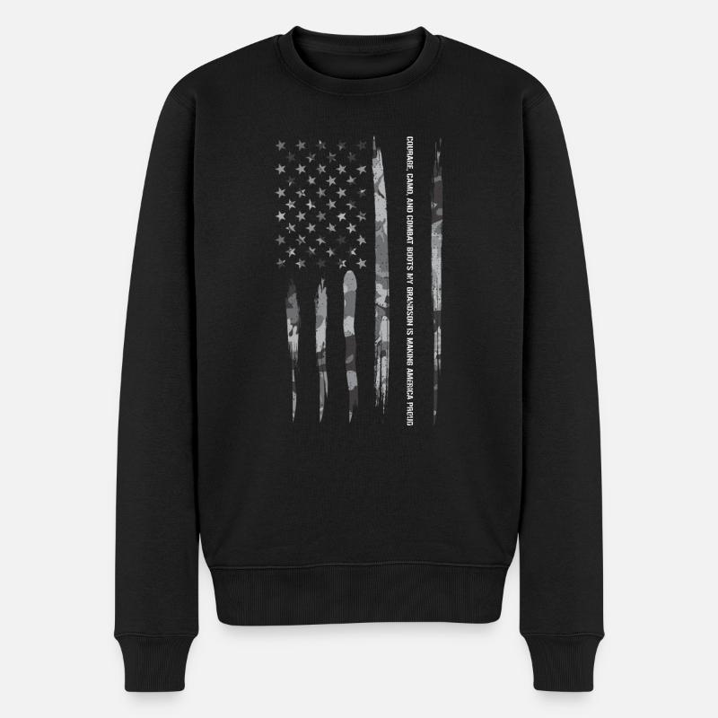 Courage, Camo, And Combat Boots... - Männer Premium Bio Pullover - Schwarz
