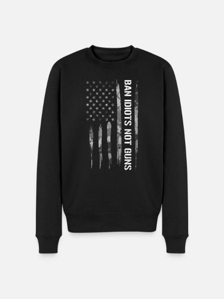 Ban Idiots Not Guns - Men's Premium Organic Jumper - black