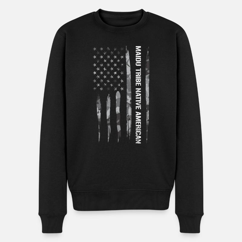Amérindien de la tribu Maidu - Pull Premium bio Homme - noir