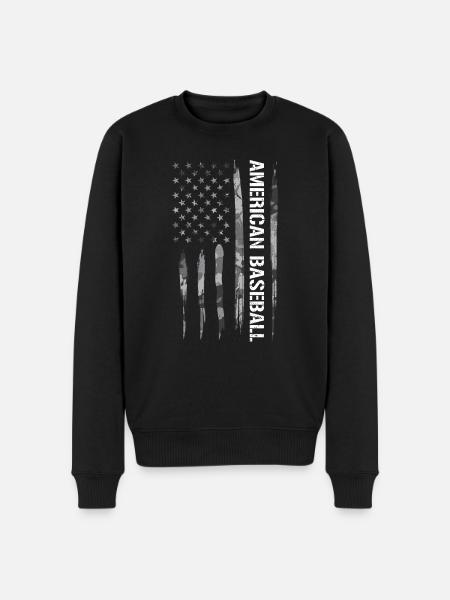 American Baseball - American Flag - Men's Premium Organic Jumper - black