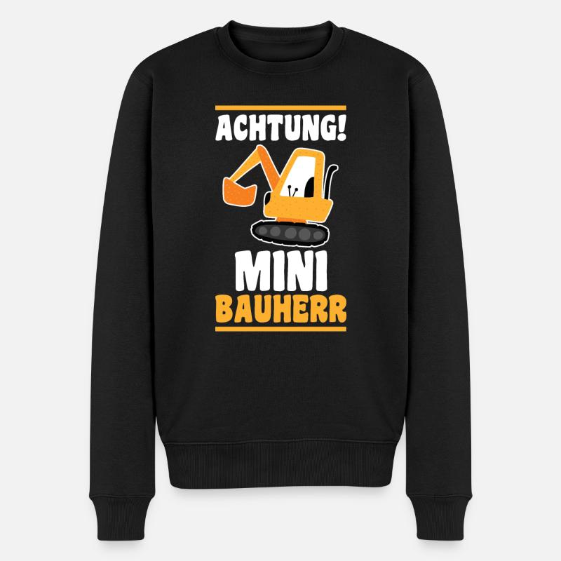 Bagger Bauherr - Männer Premium Bio Pullover - Schwarz
