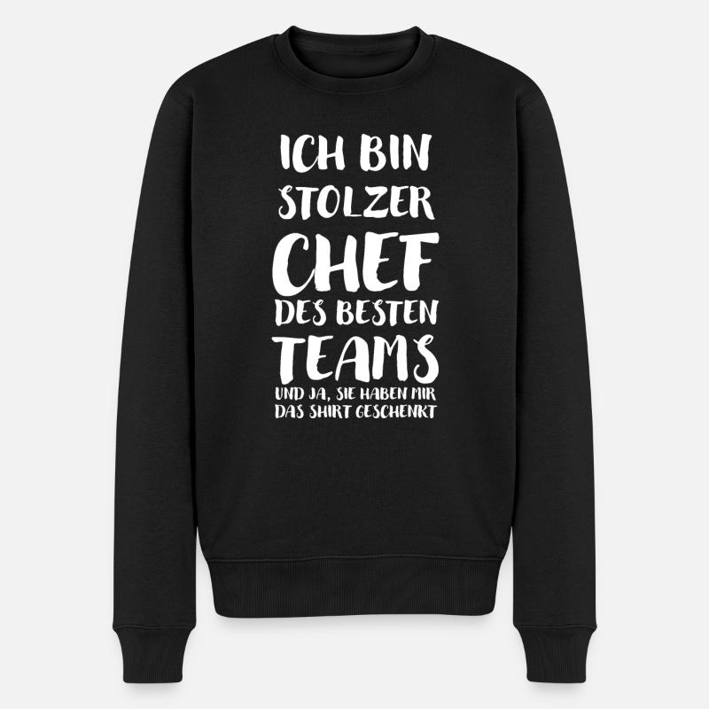 Stolzer Chef Des Besten Teams Shirt Geschenkt Boss - Männer Premium Bio Pullover - Schwarz
