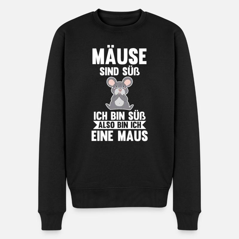 Mäuse sind süß ich bin süß also bin ich ein Mäuse - Männer Premium Bio Pullover - Schwarz