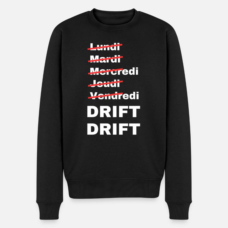 week-end drift - Pull Premium bio Homme - noir