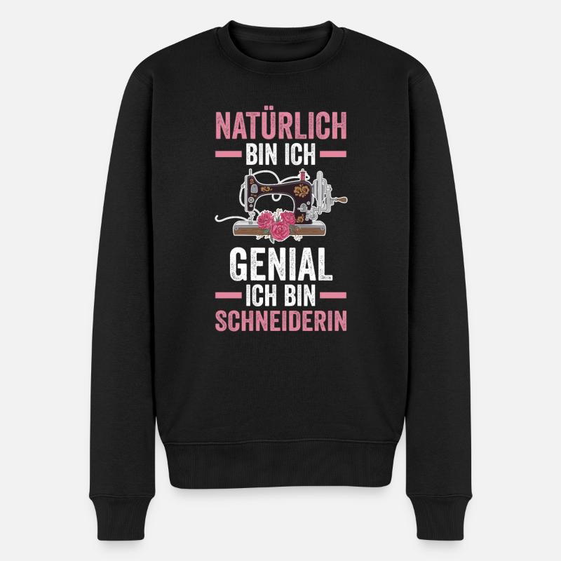 Näher Schneiderin - Männer Premium Bio Pullover - Schwarz