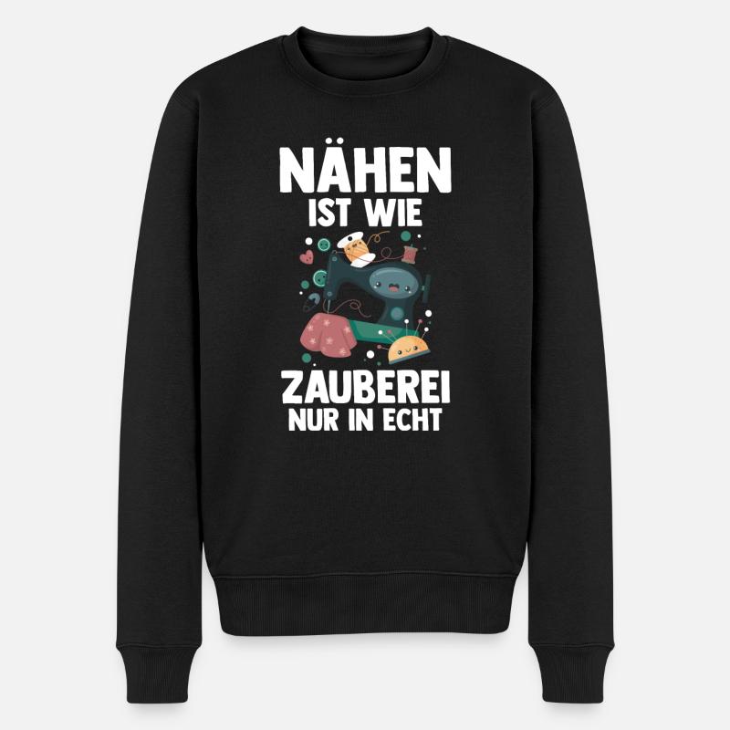 Näher Schneiderin - Männer Premium Bio Pullover - Schwarz
