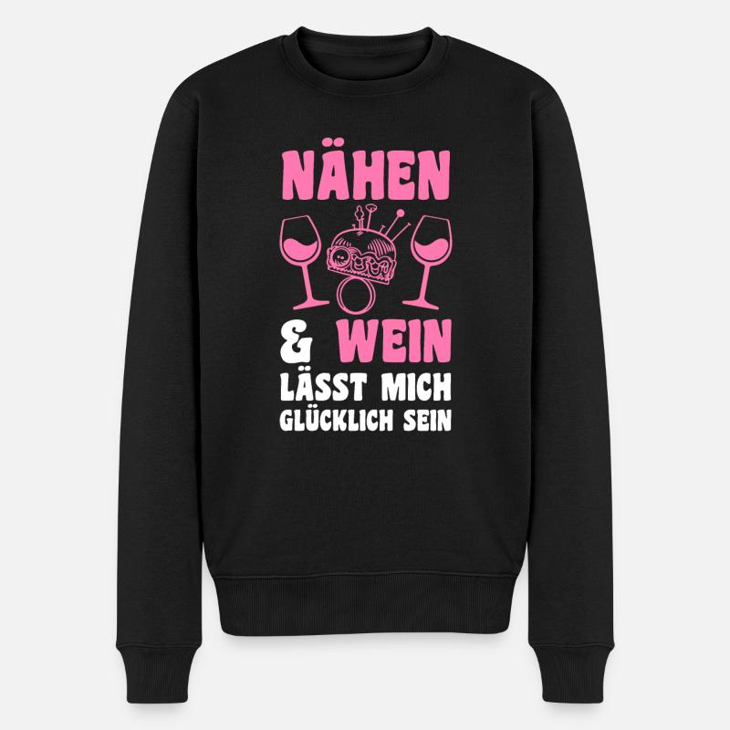 Schneidern Wein Nähen - Männer Premium Bio Pullover - Schwarz