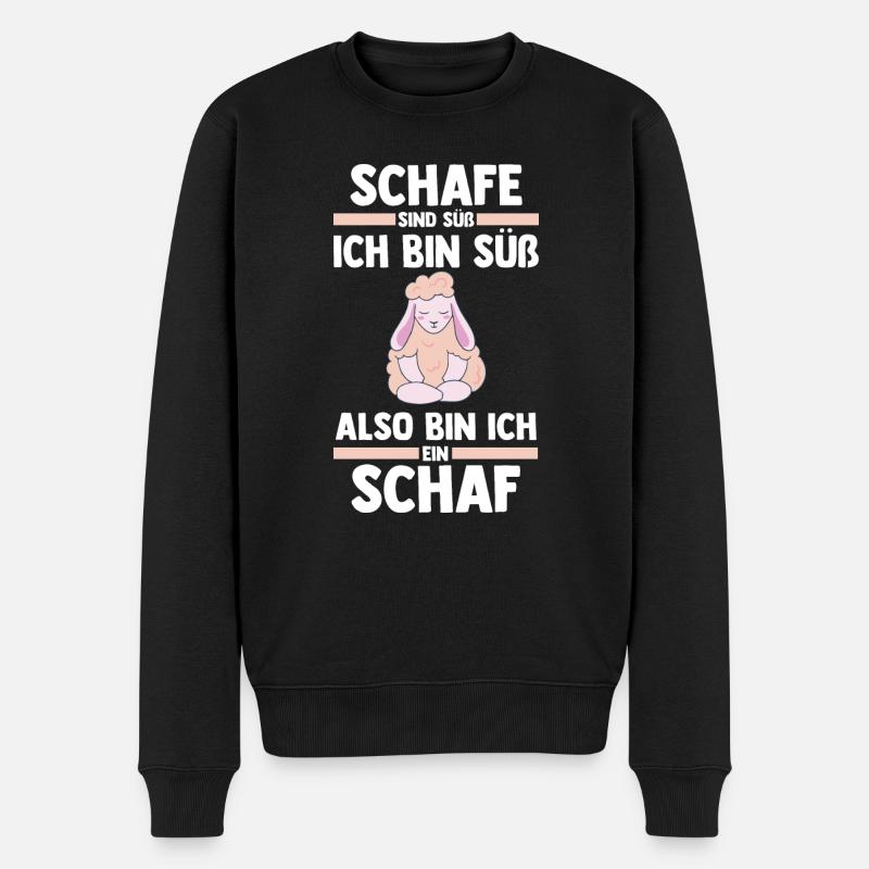 Landwirt Schäfer Bauernhof Schafe - Männer Premium Bio Pullover - Schwarz