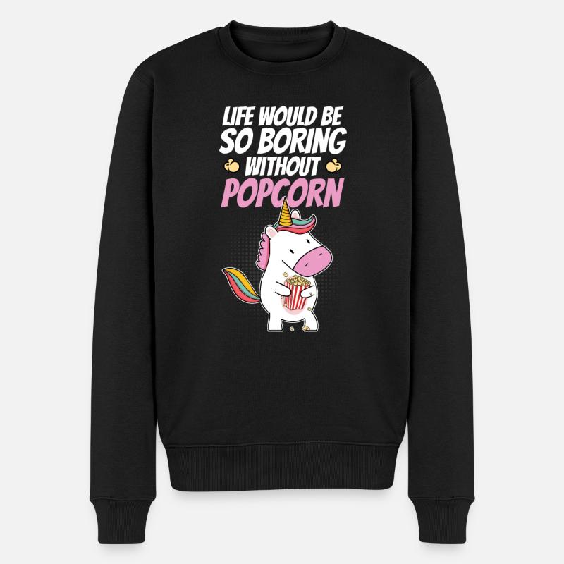 Kids Unicorn Funny Life Would Be So Boring Without - Männer Premium Bio Pullover - Schwarz