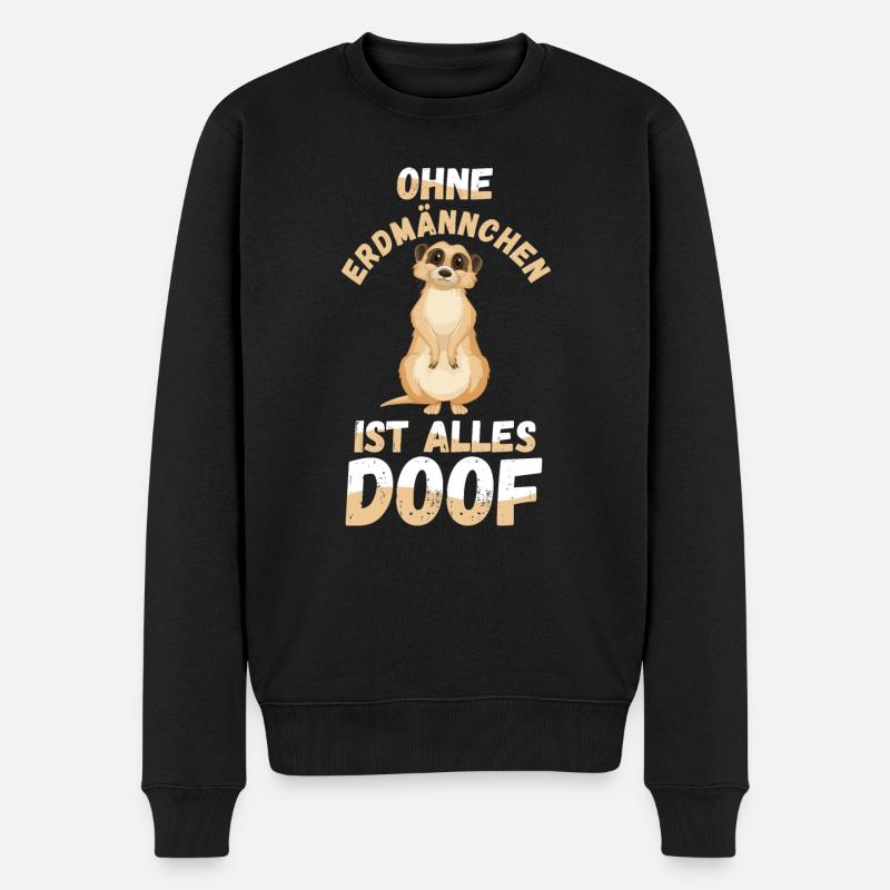 Erdmännchen - Männer Premium Bio Pullover - Schwarz