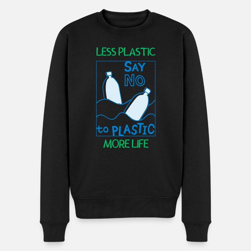 Plastik im Ozean - Umweltverschmutzung - Männer Premium Bio Pullover - Schwarz