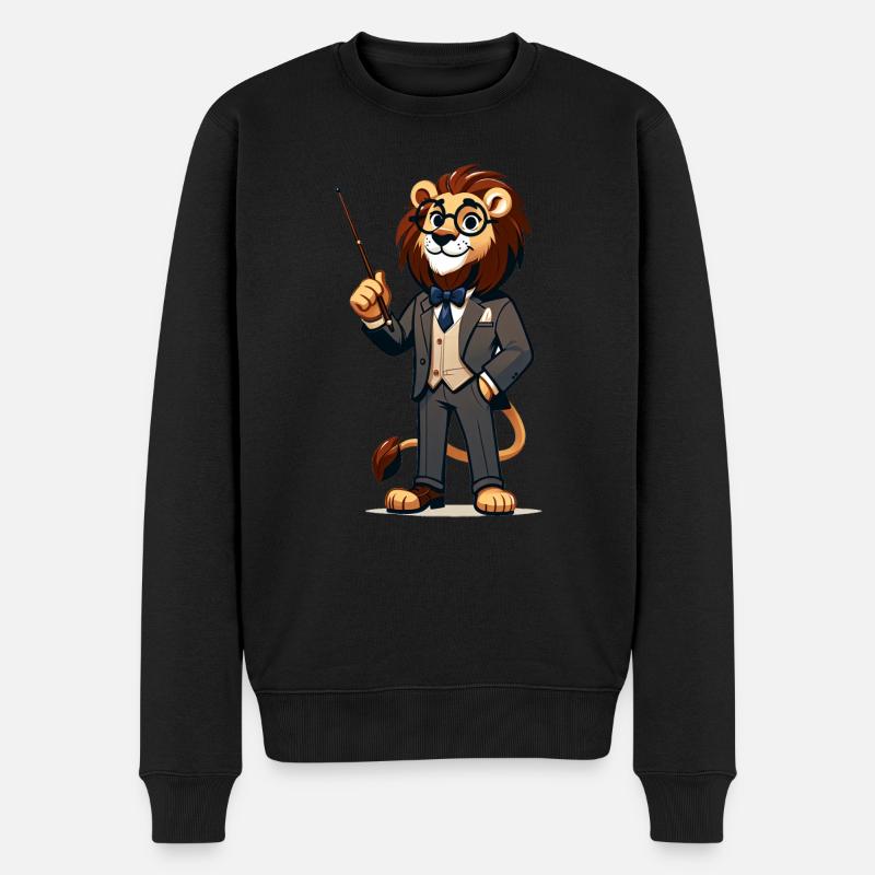 Cute Lion Teacher - Männer Premium Bio Pullover - Schwarz