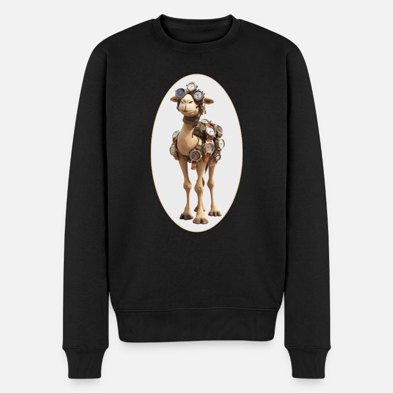 Kamel Zeit - Männer Premium Bio Pullover - Schwarz