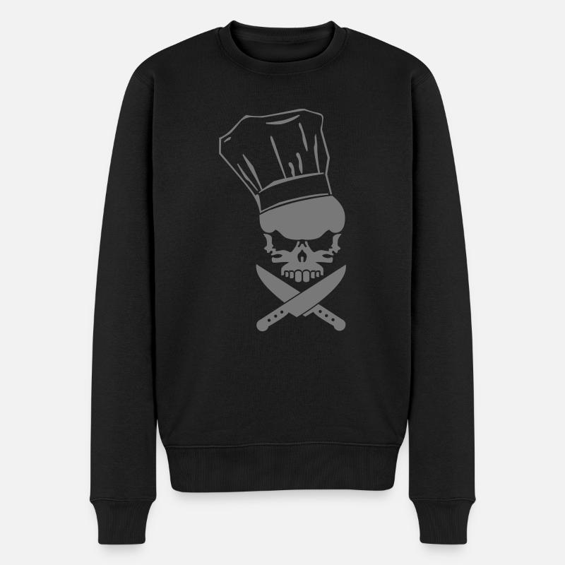 foodskull - Männer Premium Bio Pullover - Schwarz