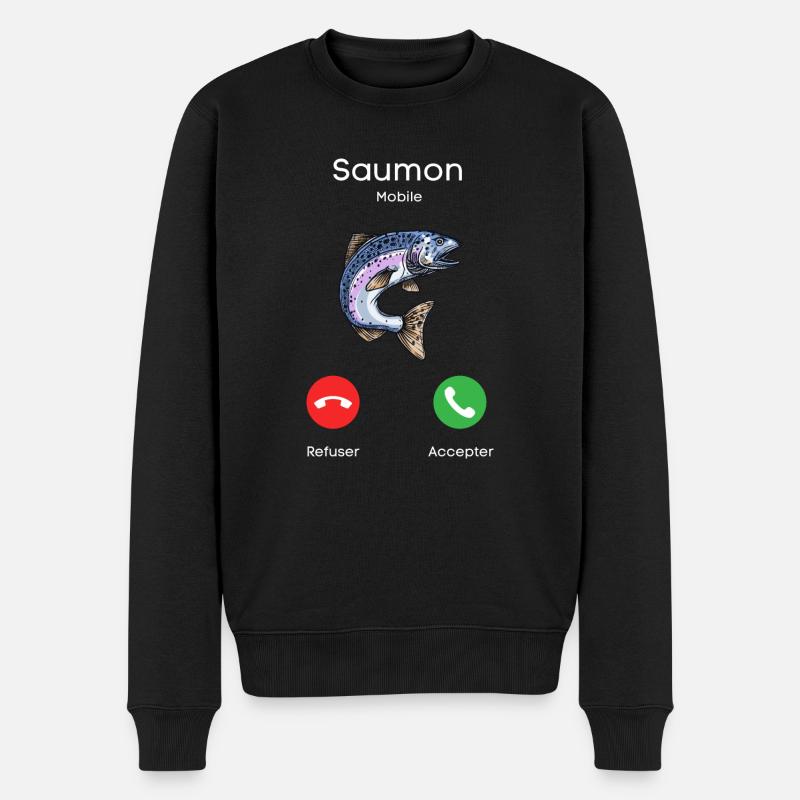 appel de saumon - Pull Premium bio Homme - noir