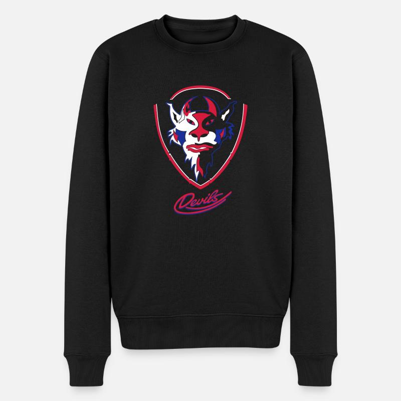 Sehnde Devils Logo mit Devils Script - Männer Premium Bio Pullover - Schwarz