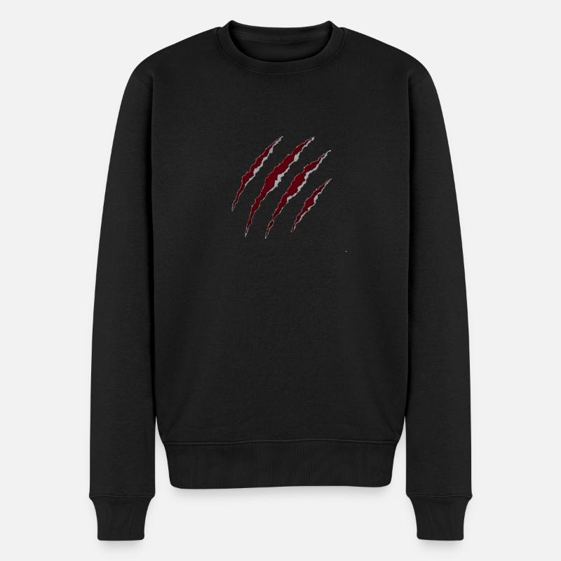 CLAW MARKS - Männer Premium Bio Pullover - Schwarz