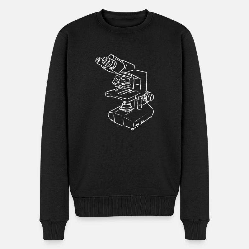 Mikroskop Skizze - Männer Premium Bio Pullover - Schwarz