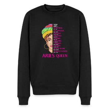 Sternzeichen Widder - Männer Premium Bio Pullover - Schwarz - Vorne - Nico (187cm)