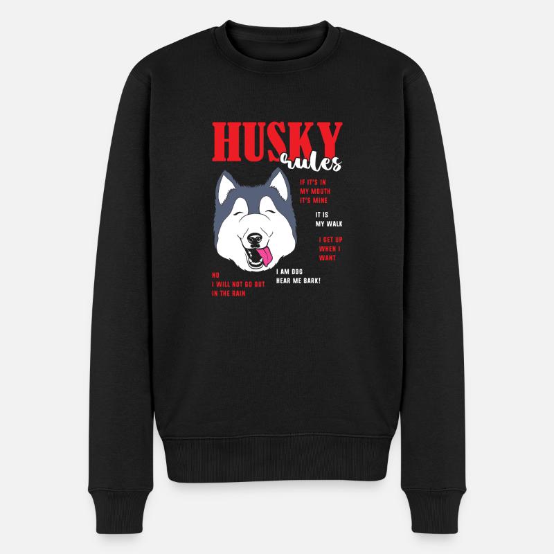 Husky sibérien - Pull Premium bio Homme - noir