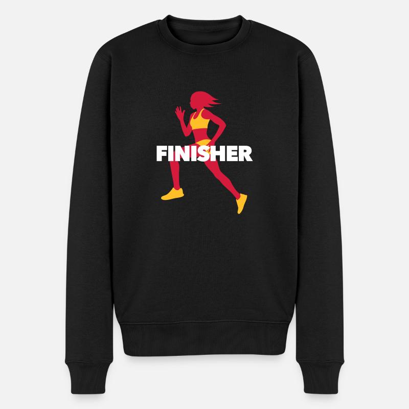 finition en cours d'exécution - Run - Fitness - Pull Premium bio Homme - noir