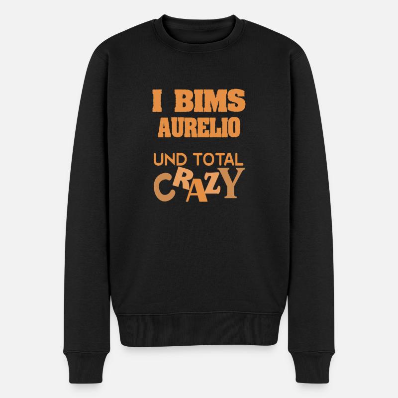Vorname Aurelio - Männer Premium Bio Pullover - Schwarz