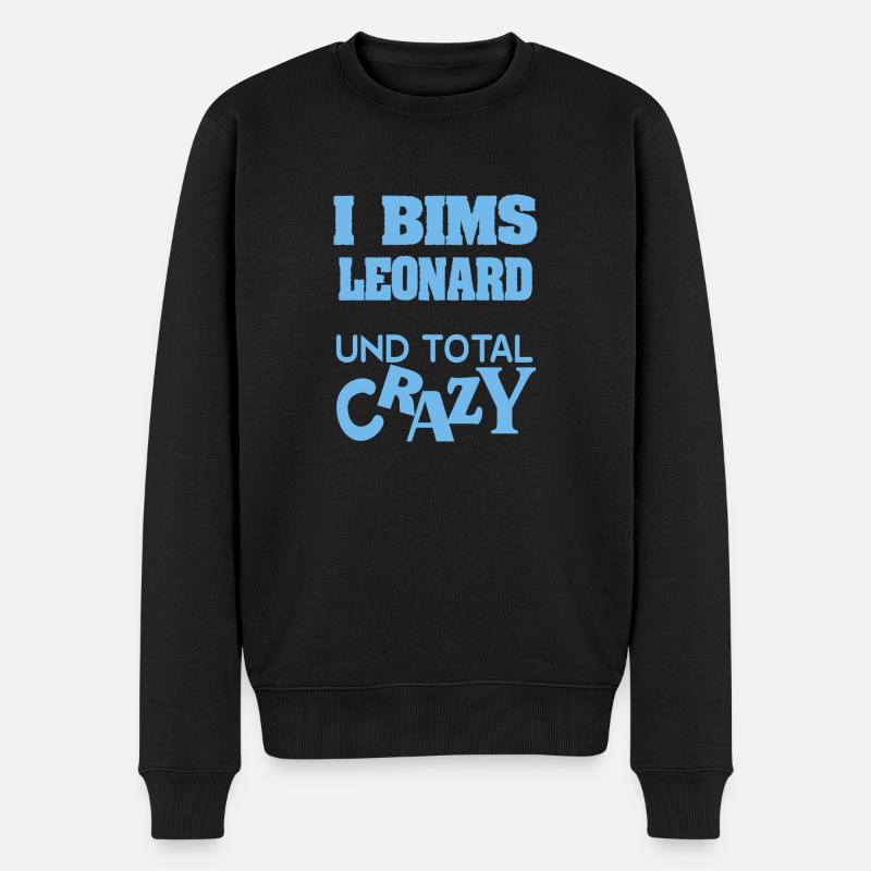 Spruch Leonard - Männer Premium Bio Pullover - Schwarz