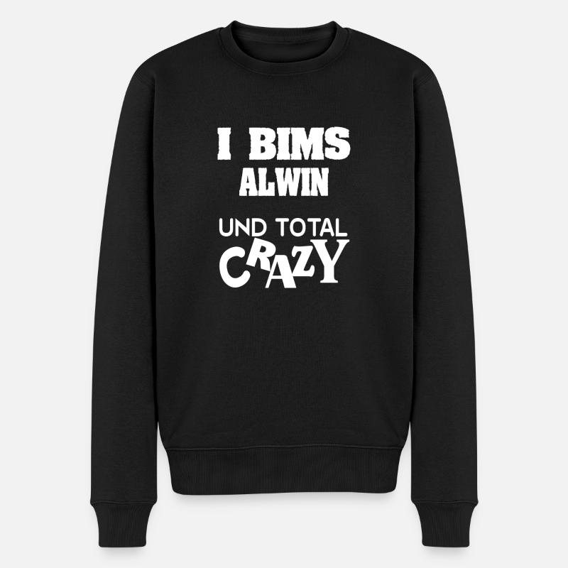Geschenk für Alwin - Männer Premium Bio Pullover - Schwarz