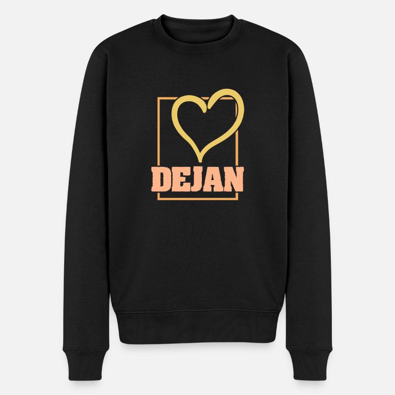 Herz Dejan - Männer Premium Bio Pullover - Schwarz