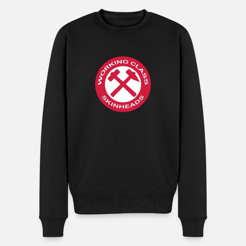 working class skinheads - Männer Premium Bio Pullover - Schwarz
