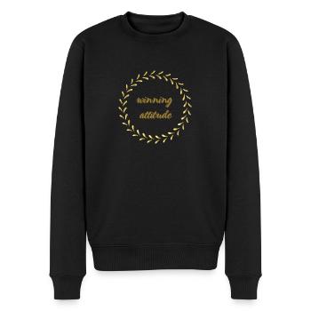 Winning Attitude Motivation - Männer Premium Bio Pullover - Schwarz - Vorne - Nico (187cm)