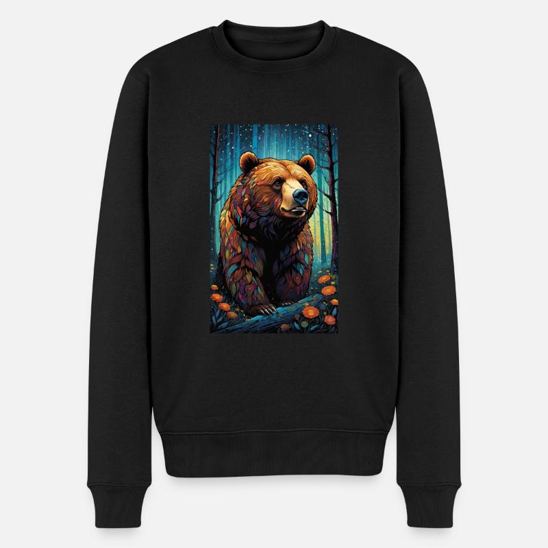Bär | Braunbär | Grizzlybär | Tiere - Männer Premium Bio Pullover - Schwarz