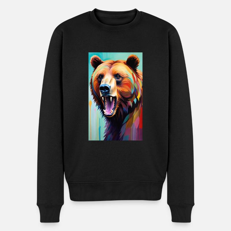 Ours | Ours brun | Grizzli | Animaux - Pull Premium bio Homme - noir