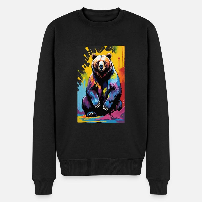 Ours | Ours brun | Grizzli | Animaux - Pull Premium bio Homme - noir