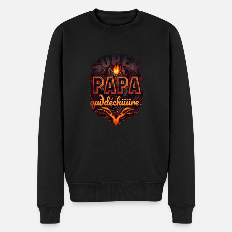 Super papa qui déchire. - Pull Premium bio Homme - noir