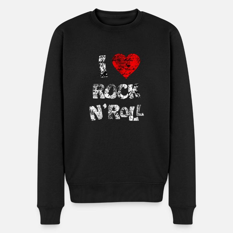 ICH LIEBE ROCK N'ROLL - Männer Premium Bio Pullover - Schwarz