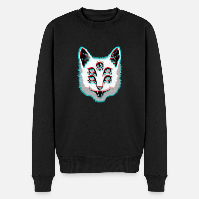 Glitch Cat - Pull Premium bio Homme - noir