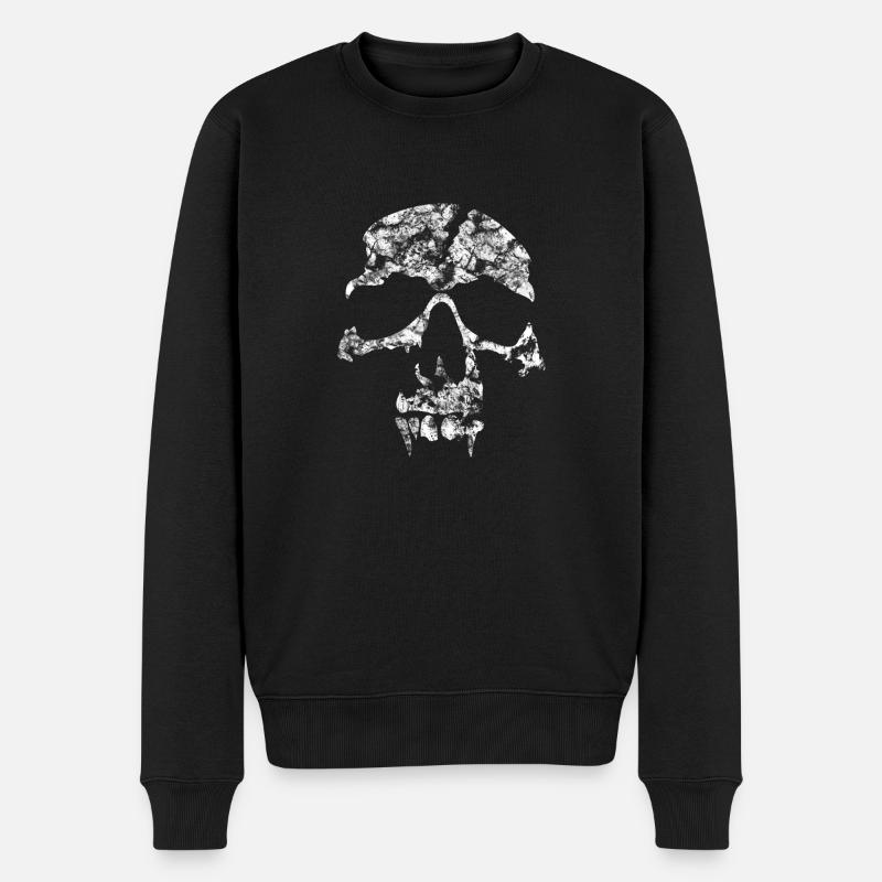 crâne et os croisés - Pull Premium bio Homme - noir