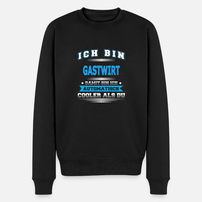 GASTWIRT - Männer Premium Bio Pullover - Schwarz