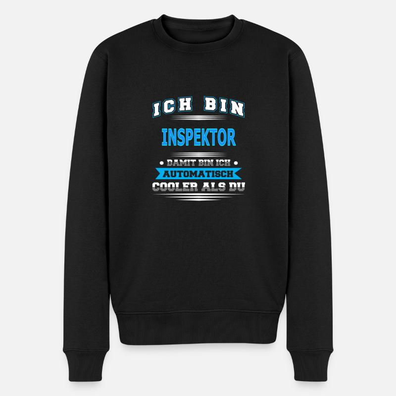 INSPEKTOR - Männer Premium Bio Pullover - Schwarz